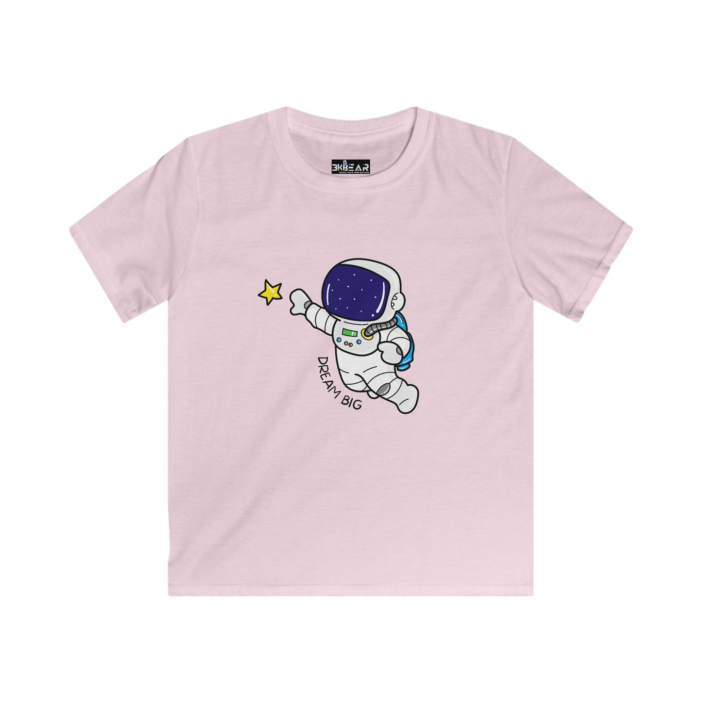 Dream Big Space Graphic. Kids Softstyle Tee