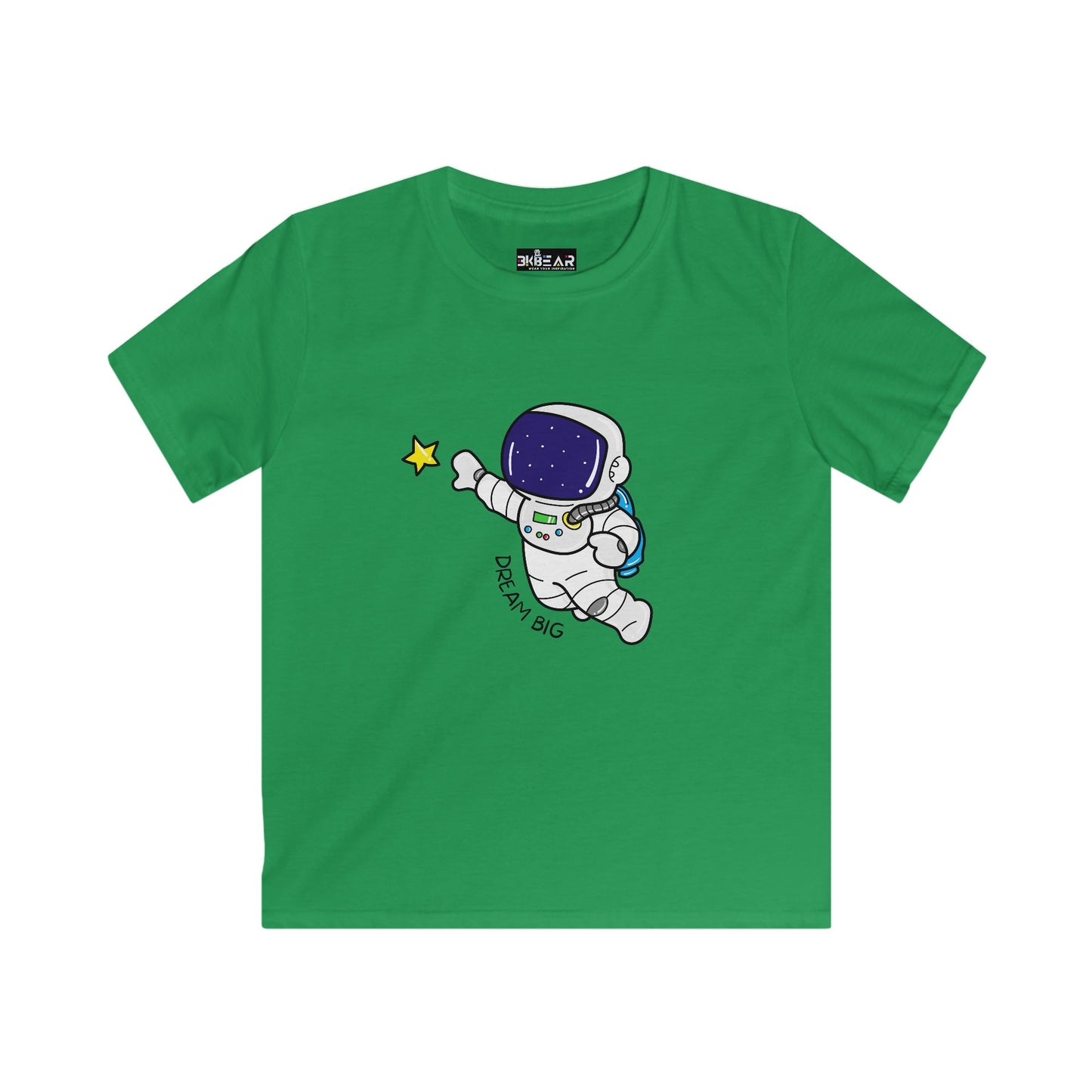 Dream Big Space Graphic. Kids Softstyle Tee