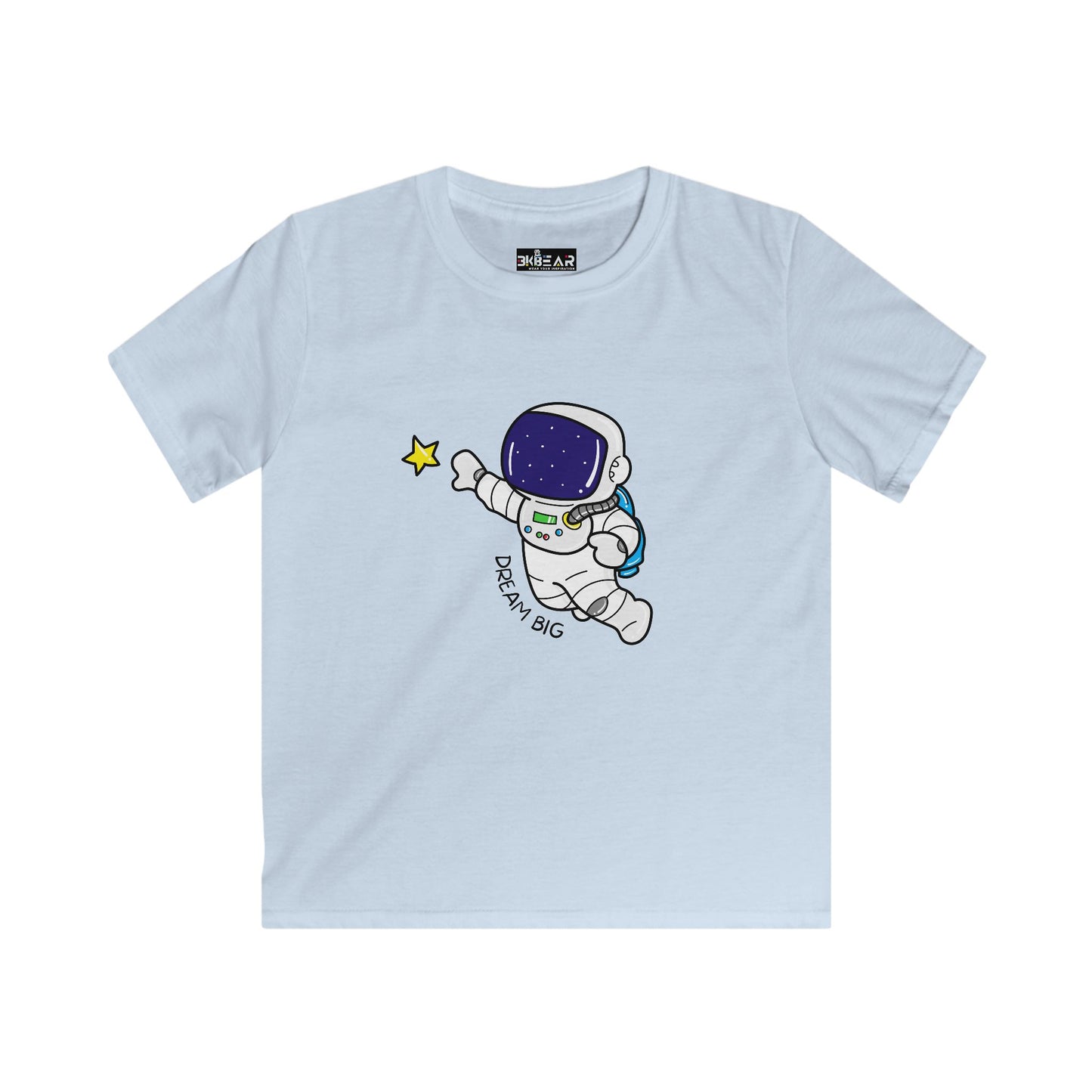 Dream Big Space Graphic. Kids Softstyle Tee