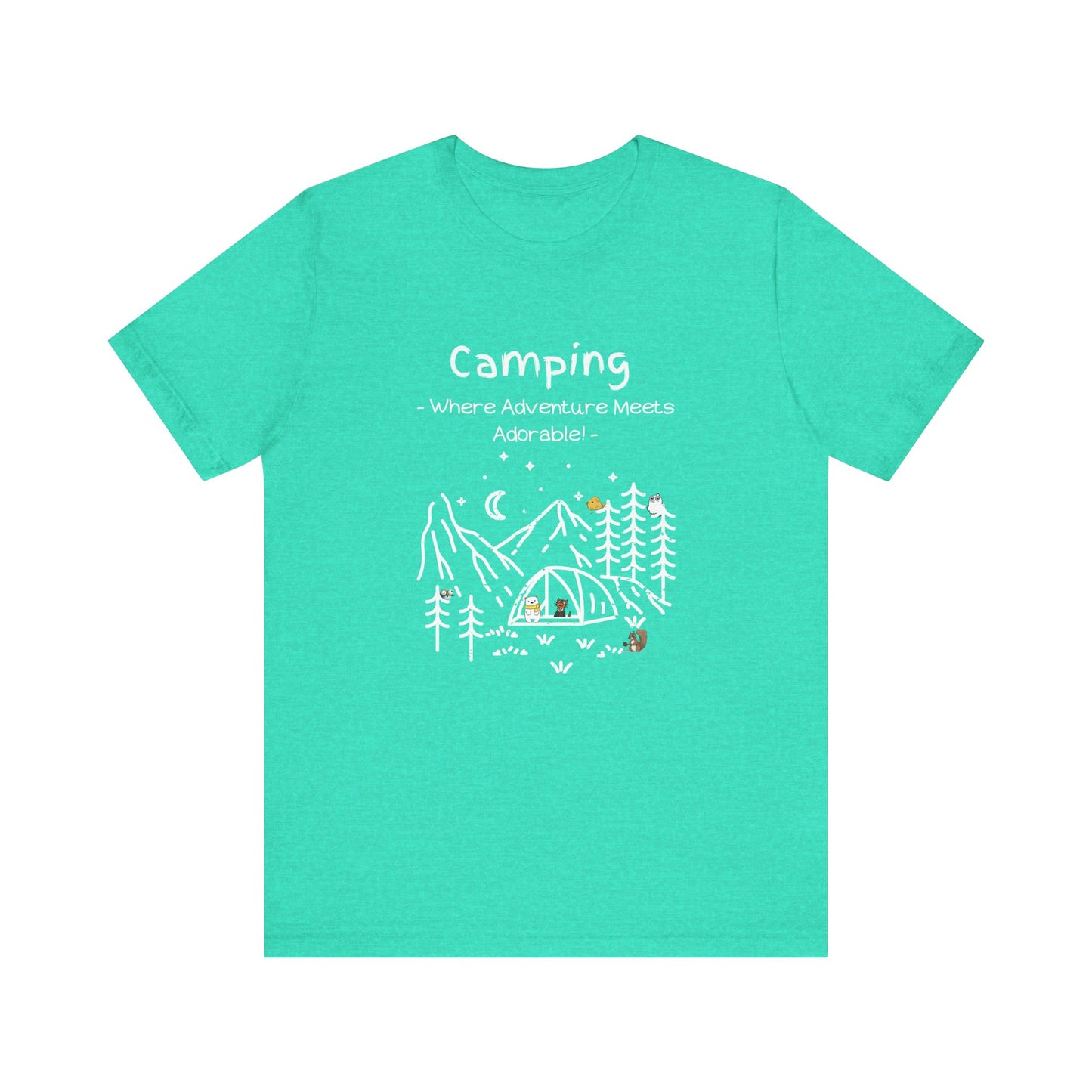 Camping. Where Adventure Meets Adorable.  Unisex Short Sleeve Tee