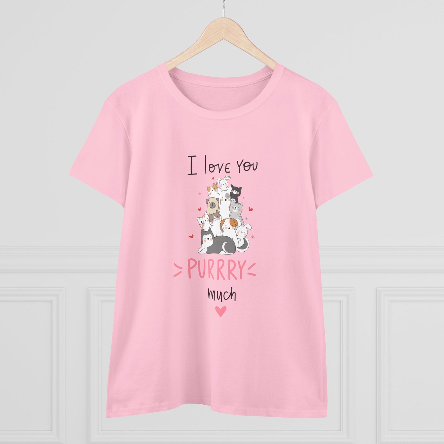 Adorable Animals that Love You Purry Much. Women's Midweight Cotton Tee