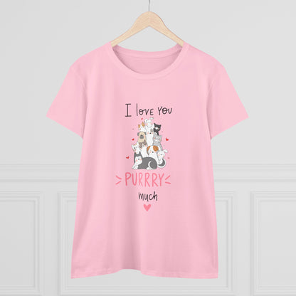 Adorable Animals that Love You Purry Much. Women's Midweight Cotton Tee