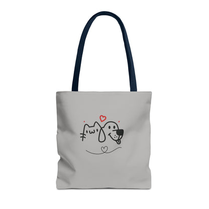 Puppy Love. Grey Tote Bag (AOP)