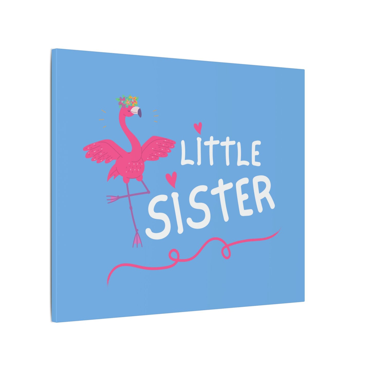 Adorable Little Sister Flamingo. Always On-Time. Canvas Gallery Wraps