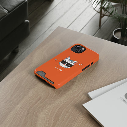 Cool Cat. Phone Case With Card Holder