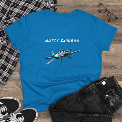 Nutty's Express Delivery. Always On-Time.. Women's Midweight Cotton Tee