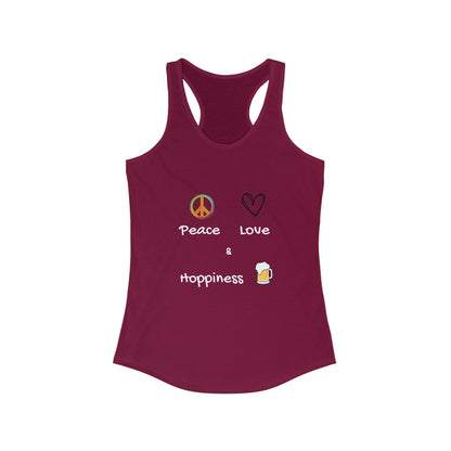Peace, Love and Hoppiness.. Women's Ideal Racerback Tank