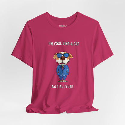 Chuck The Cool Dog. Unisex Jersey Short Sleeve Tee
