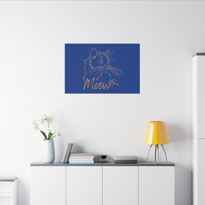 Meow. Cat with Purrty Color Outlines. Canvas Gallery Wraps