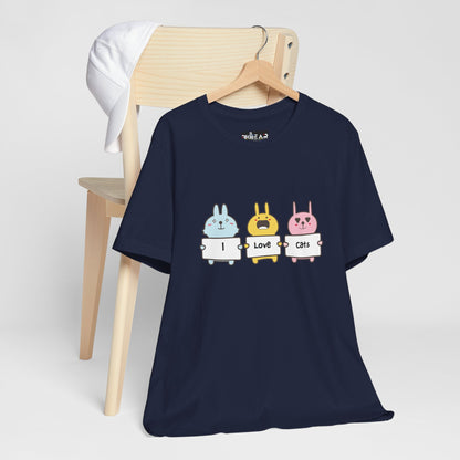 I Love Cats. Women's Unisex Jersey Short Sleeve Tee