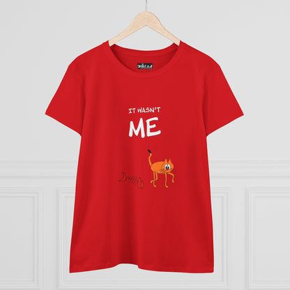 Leo The Cat Didn't Do It. Women's Midweight Cotton Tee