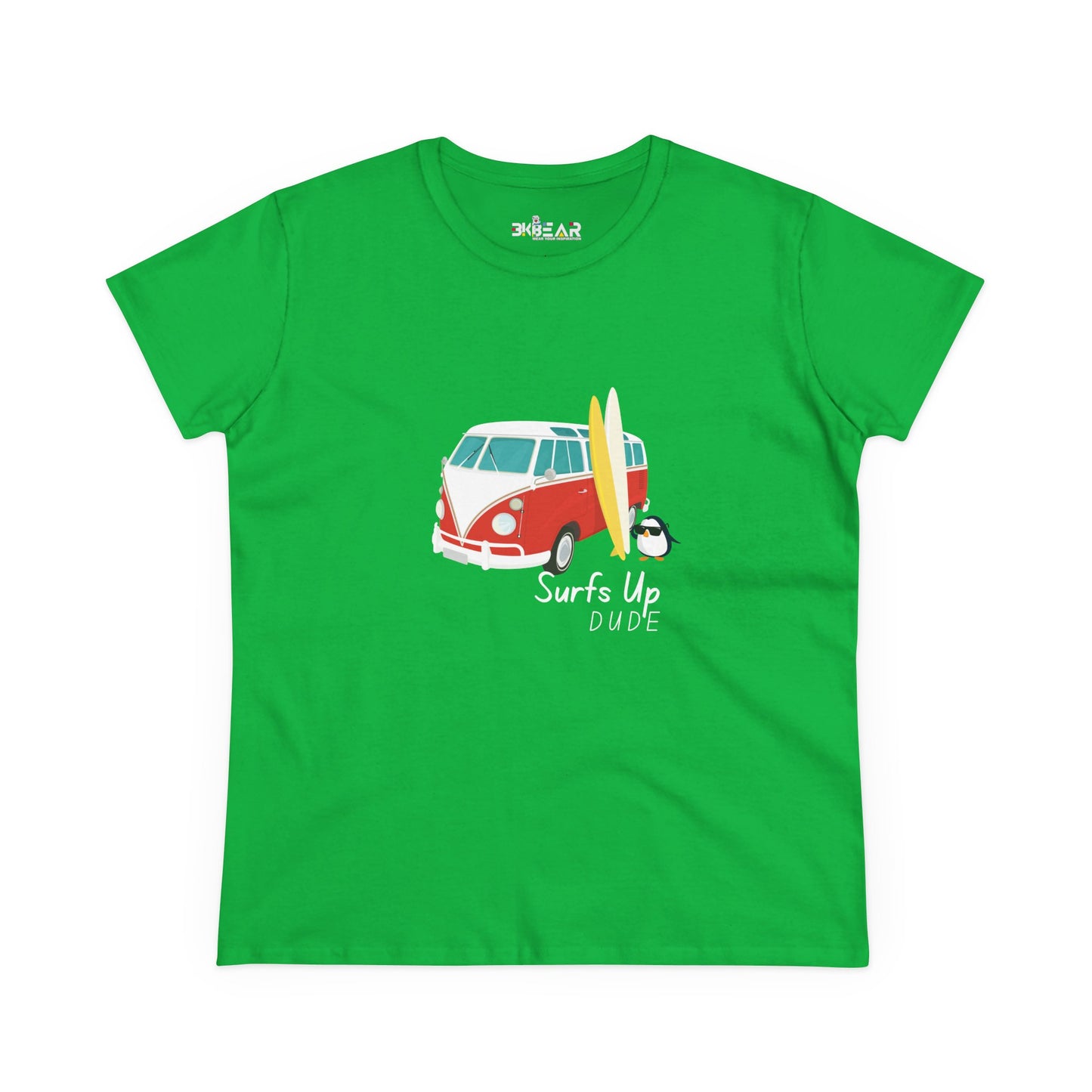 Surfs Up Dude. Women's Midweight Cotton Tee