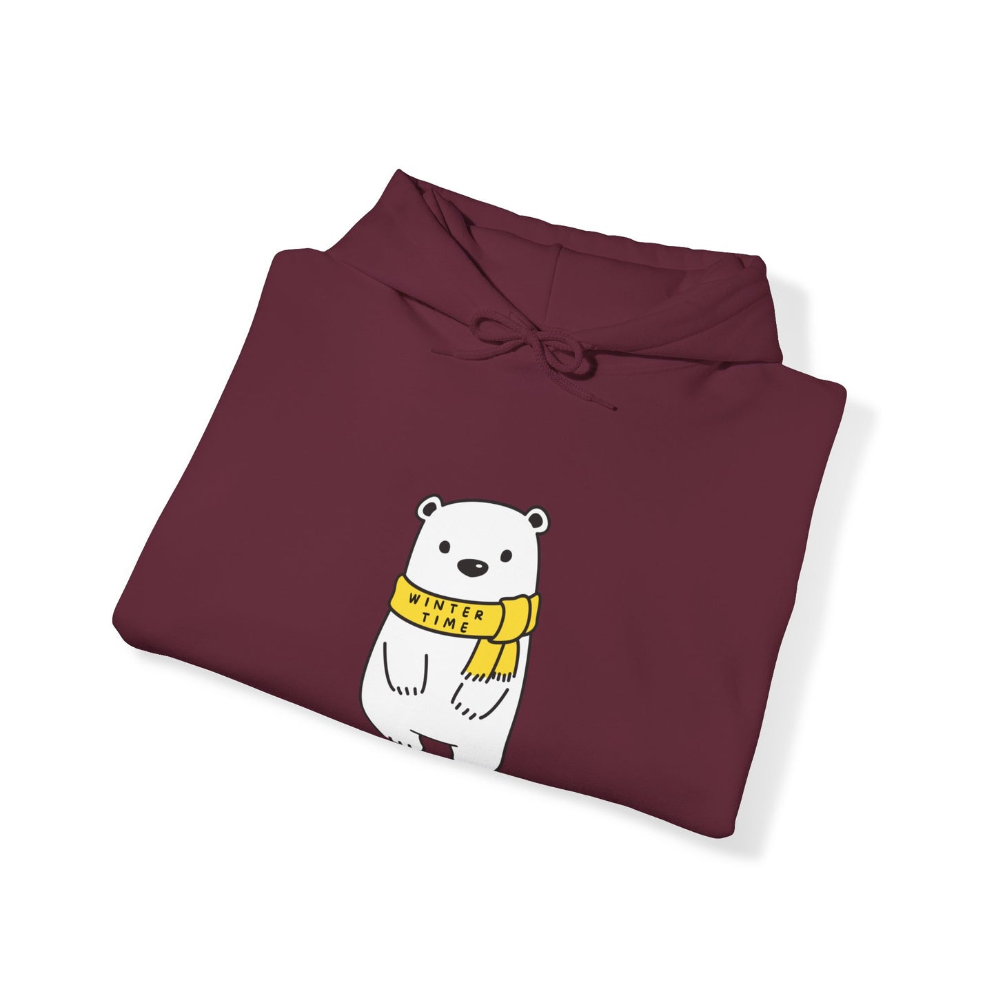 Winter Time BK Bear. Unisex Hooded Sweatshirt.