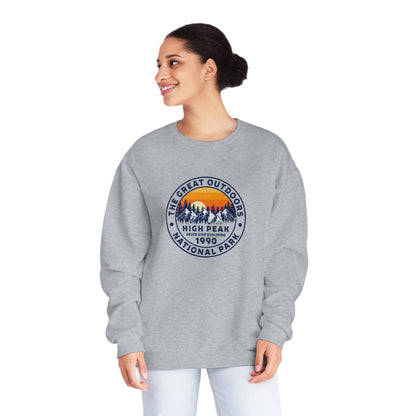 Never Stop Exploring. High Peak National Park. Unisex NuBlend® Crewneck Sweatshirt