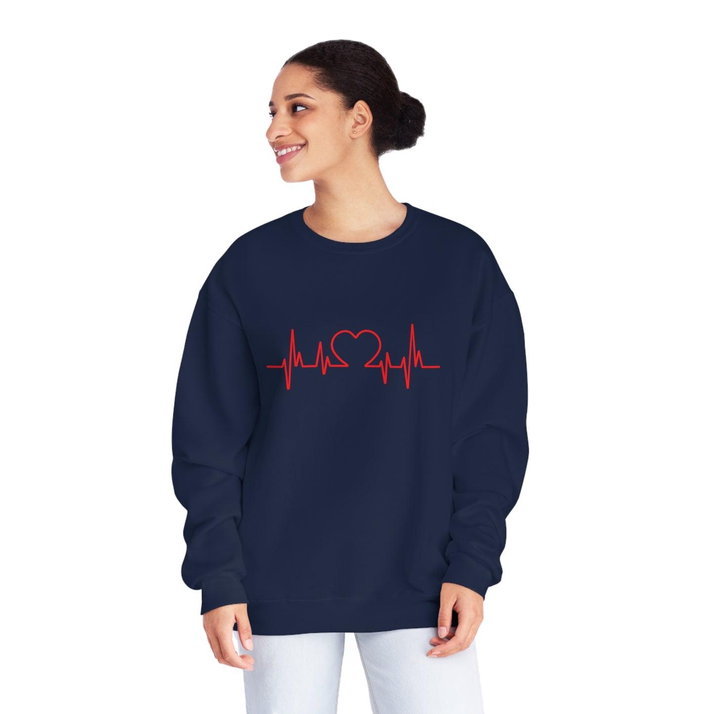 I Love You Heart Beat. Unisex NuBlend® Crewneck Sweatshirt