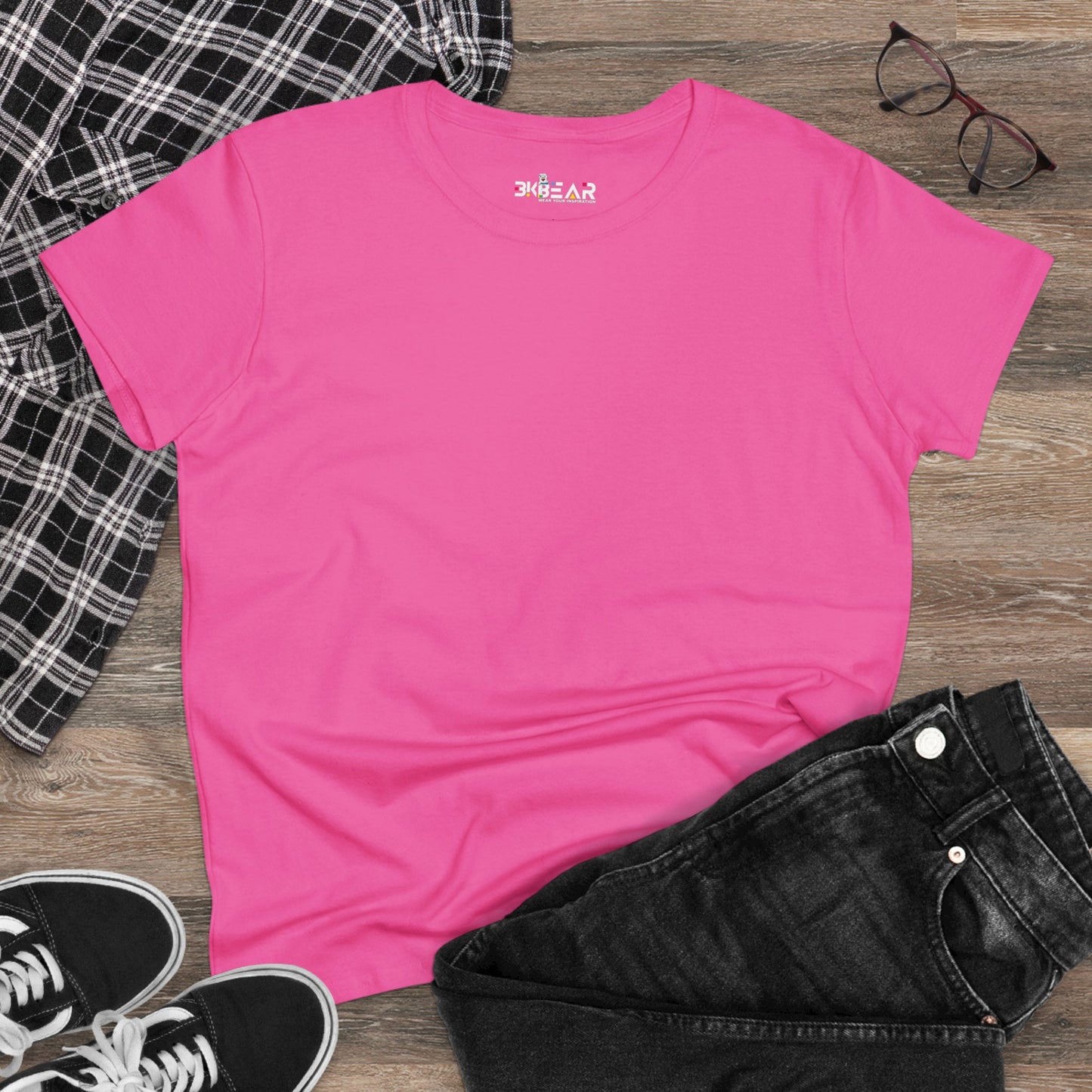 Solid Orange. Women's Midweight Cotton Tee