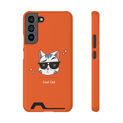 Cool Cat. Phone Case With Card Holder