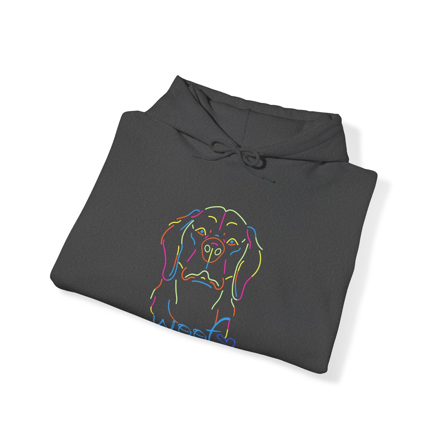 Colorful Retriever. Woof. Unisex Hooded Sweatshirt.