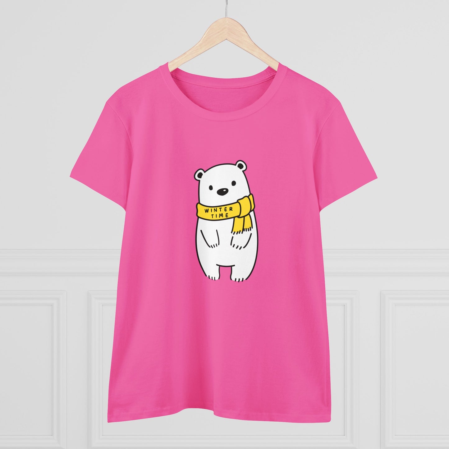 Winter Time BK Bear. .  Women's Midweight Cotton Tee