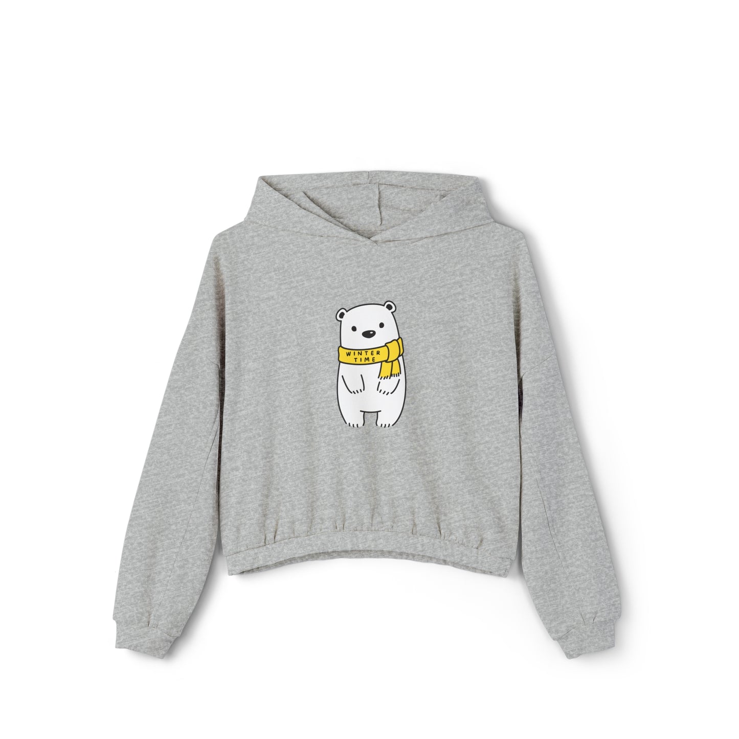 Winter Time BK Bear. Women's Cinched Bottom Hoodie