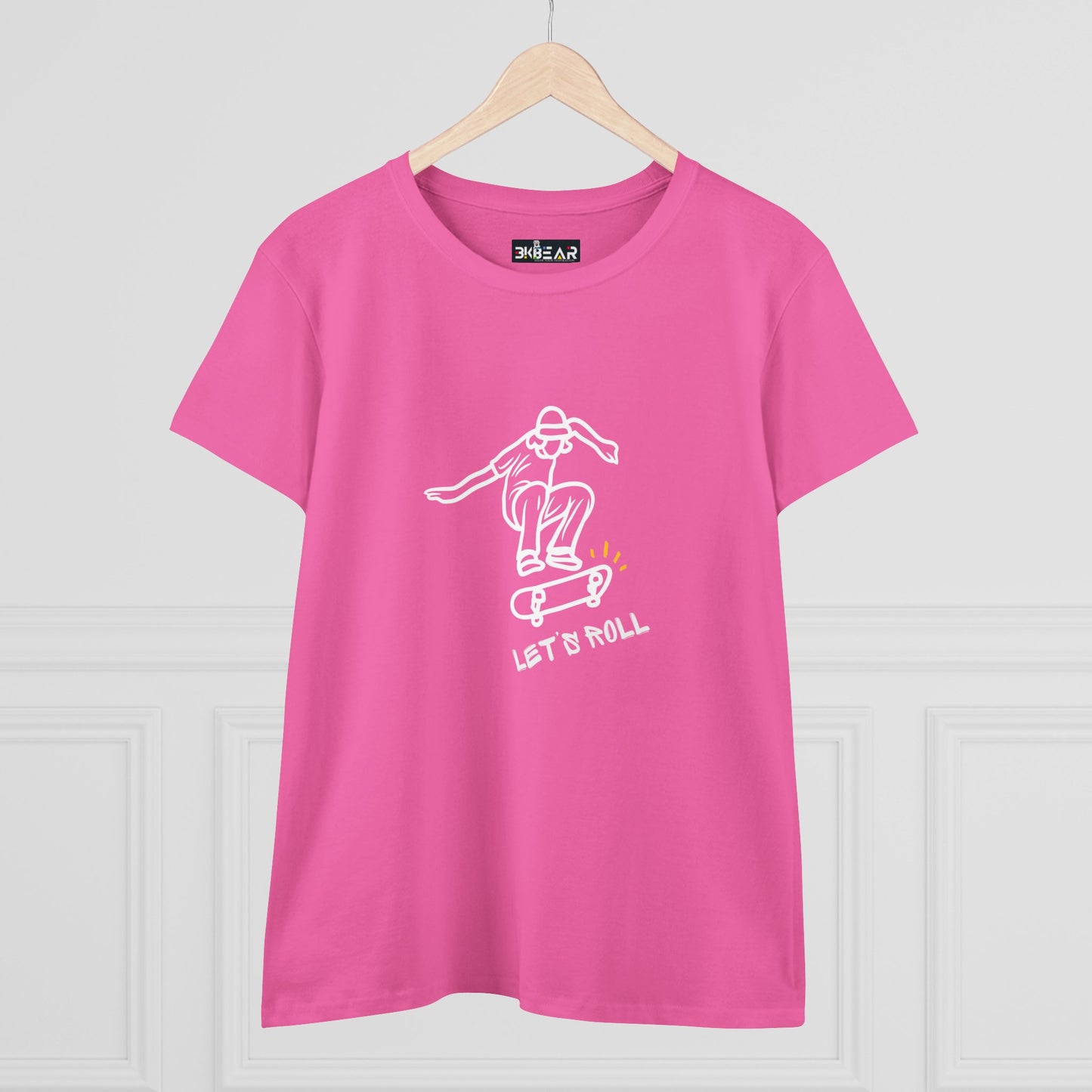 Let’s Roll Skateboarder Tee – Women’s Vintage Skate Graphic T-Shirt
