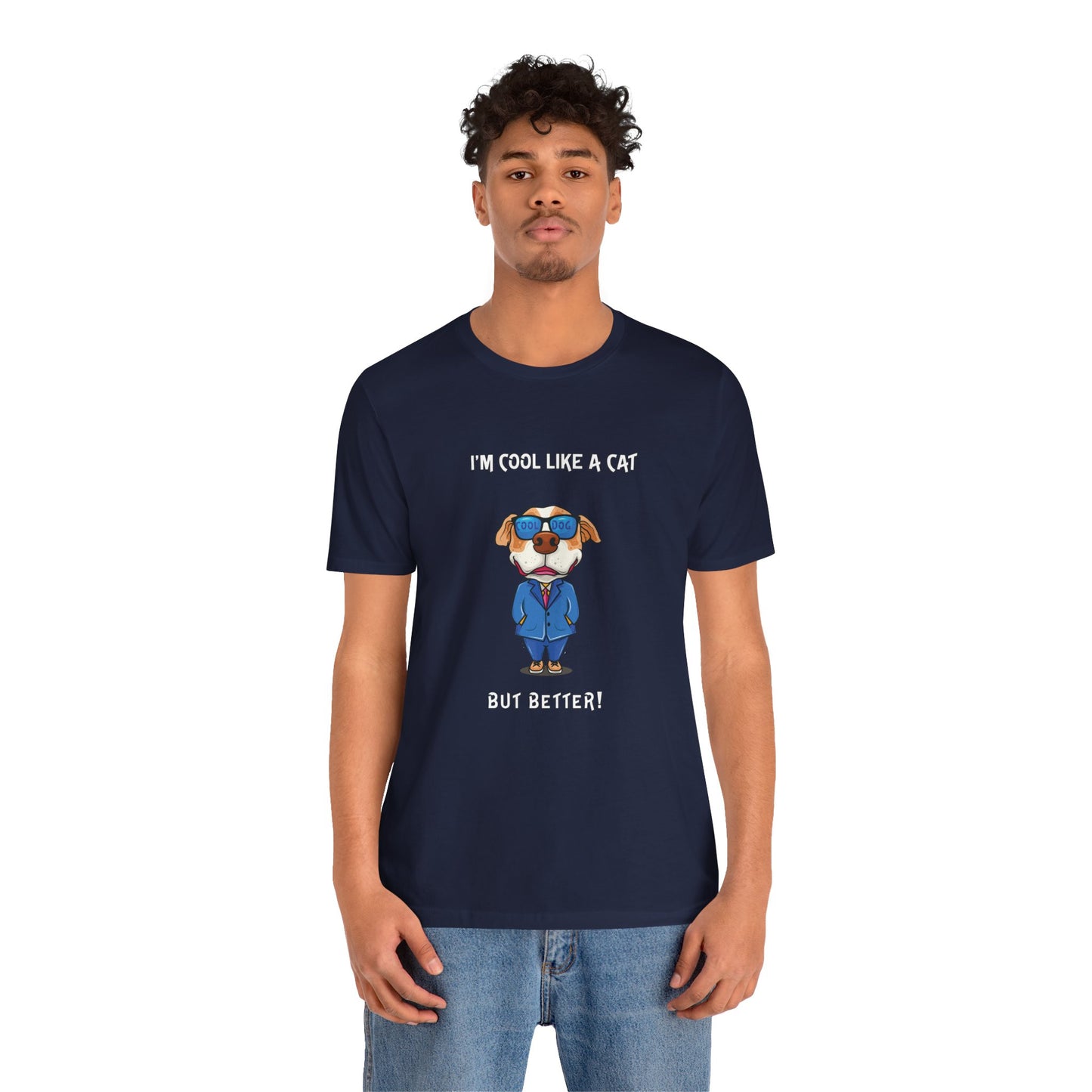 Chuck The Cool Dog. Unisex Jersey Short Sleeve Tee