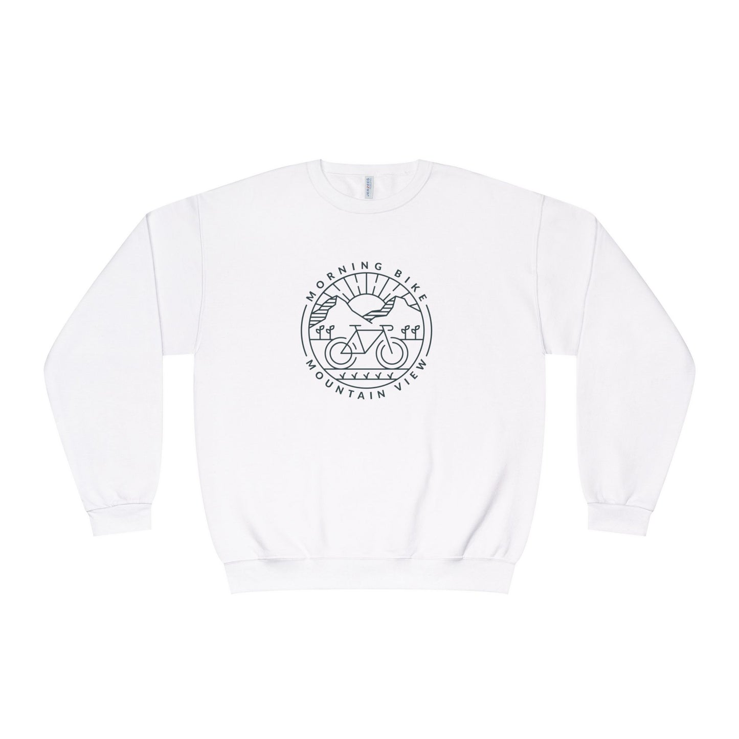 Morning Bike, Mountain View. Unisex NuBlend® Crewneck Sweatshirt