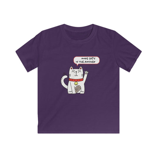 Oliver Says More Cats Is The Answer. Kids Softstyle Tee