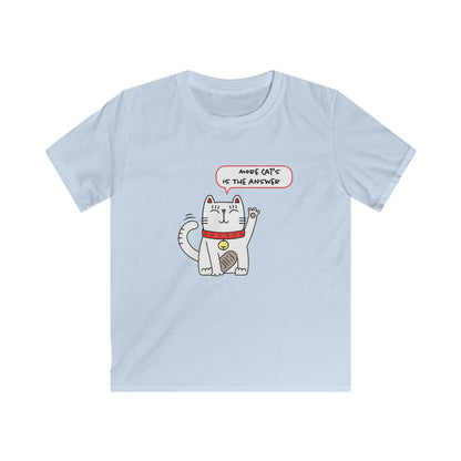 Oliver Says More Cats Is The Answer. Kids Softstyle Tee
