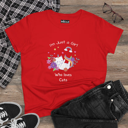 Girl Who Loves Cats T-Shirt – Purrfect Graphic Tee for Cat Lovers