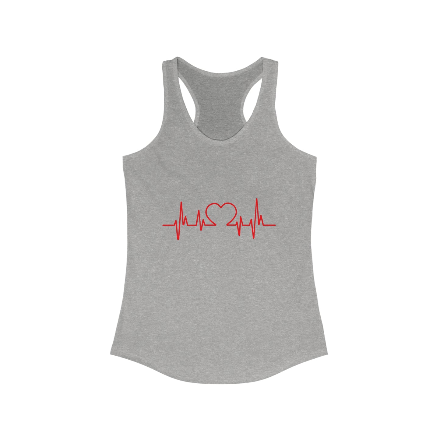 I Love You Heart Beat. Women's Ideal Racerback Tank