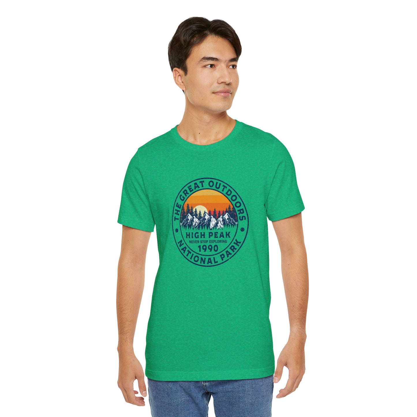 Never Stop Exploring. High Peak National Park. Unisex Jersey Short Sleeve Tee