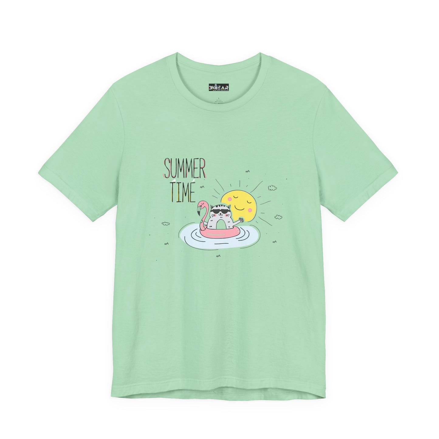 Jingles The Summertime Cat.  Women's Unisex Jersey Short Sleeve Tee