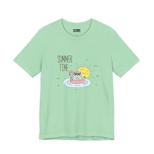 Jingles The Summertime Cat.  Women's Unisex Jersey Short Sleeve Tee