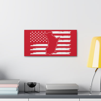 Charlie The American Flag Dog. Canvas Gallery Wraps