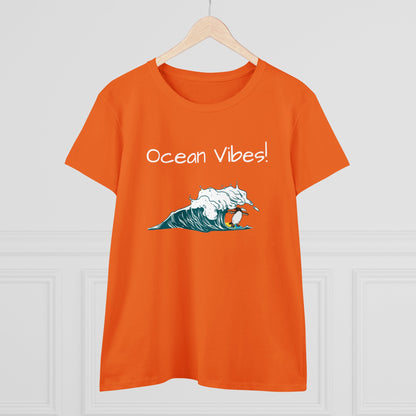 Ocean Vibes! Women's Midweight Cotton Tee