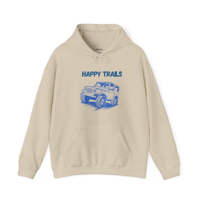 Exploring Happy Trails In a Jeep. Unisex Hooded Sweatshirt.