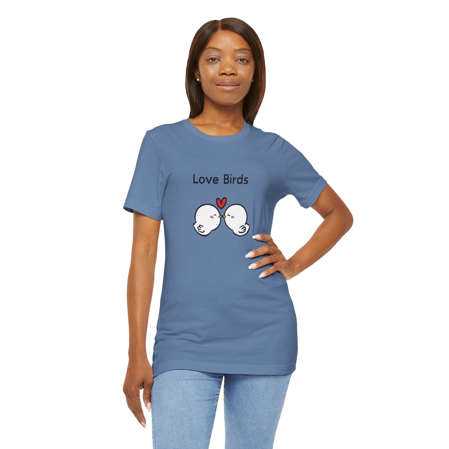 Love Birds Boyfriend T Graphic. Unisex Jersey Short Sleeve Tee