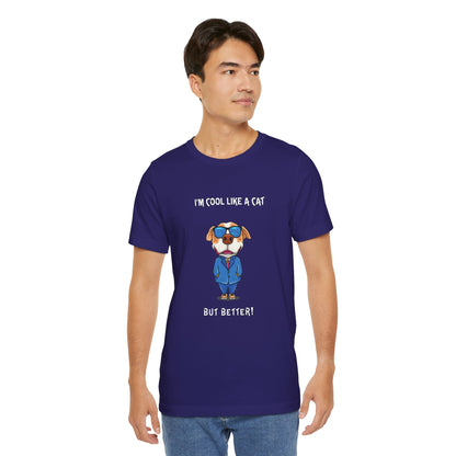 Chuck The Cool Dog. Unisex Jersey Short Sleeve Tee