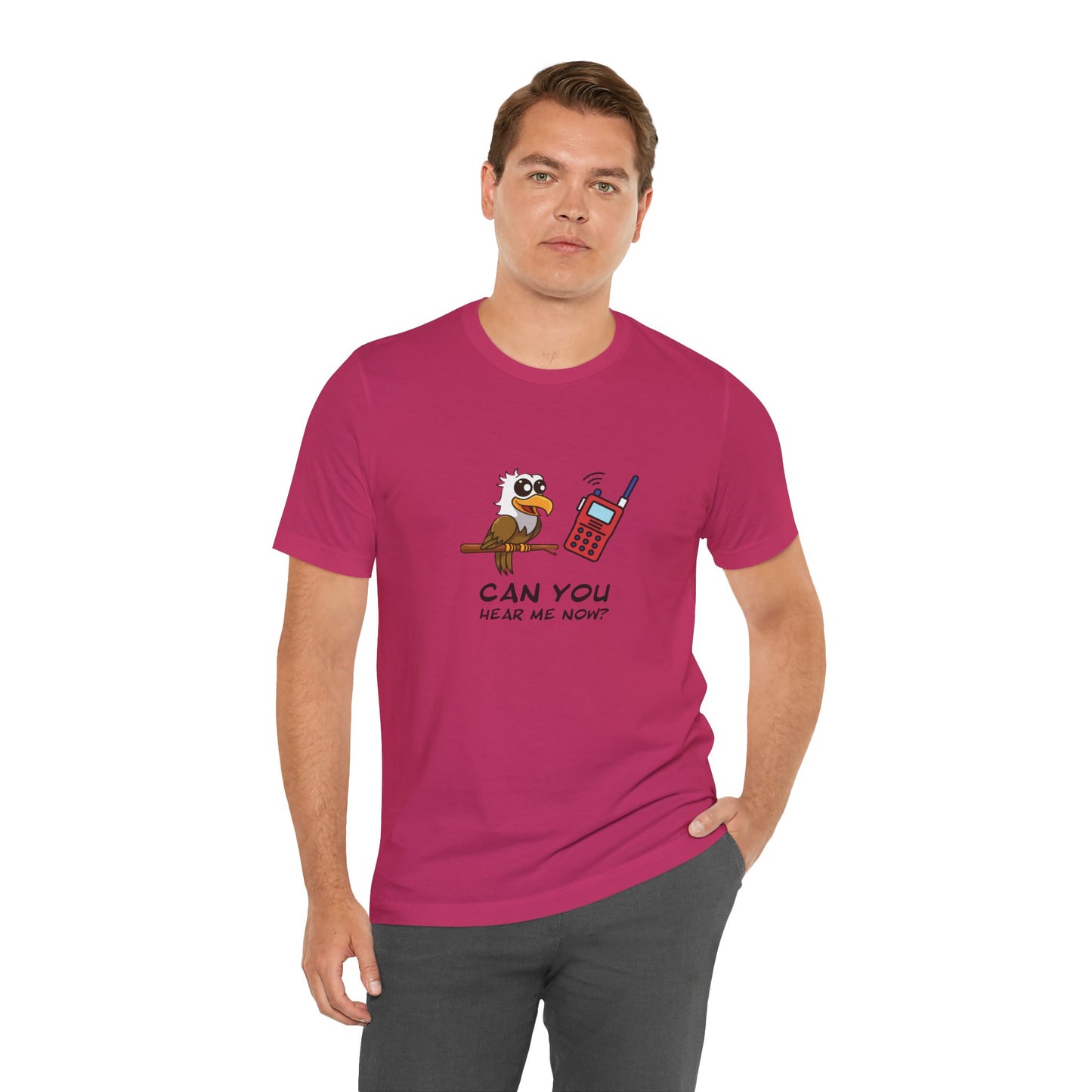 Burrowing Owl. Can You Hear Me Now? Unisex Jersey Short Sleeve Tee