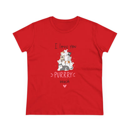 Adorable Animals that Love You Purry Much. Women's Midweight Cotton Tee