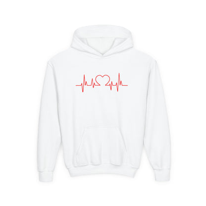 Heartbeat Love Youth Hoodie - Cozy Sweatshirt for Kids