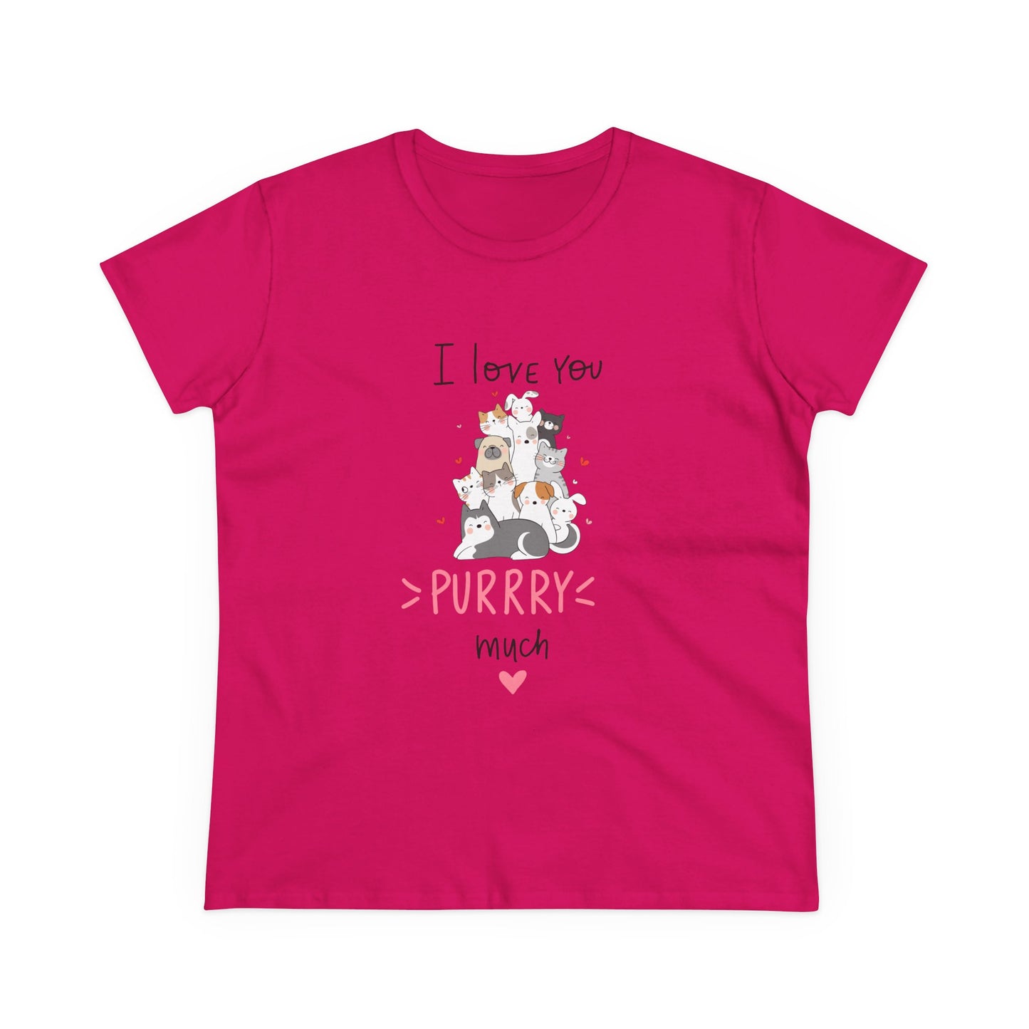 Adorable Animals that Love You Purry Much. Women's Midweight Cotton Tee