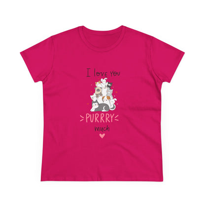 Adorable Animals that Love You Purry Much. Women's Midweight Cotton Tee