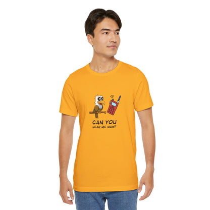 Burrowing Owl. Can You Hear Me Now? Unisex Jersey Short Sleeve Tee