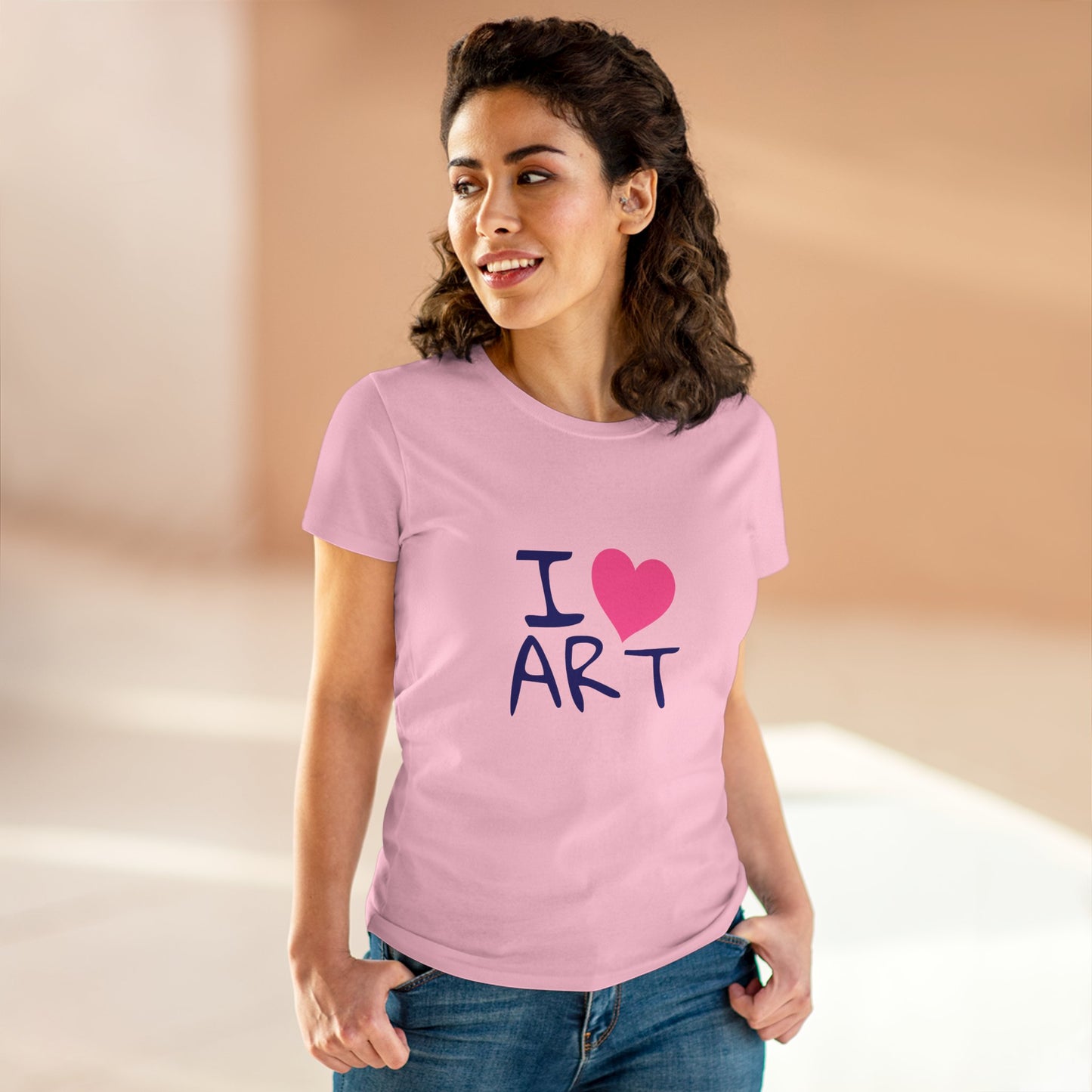 I Love Art. Women's Midweight Cotton Tee