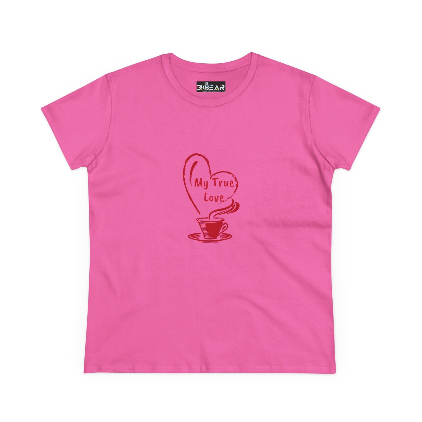 I Heart Coffee. Red. Women's Midweight Cotton Tee