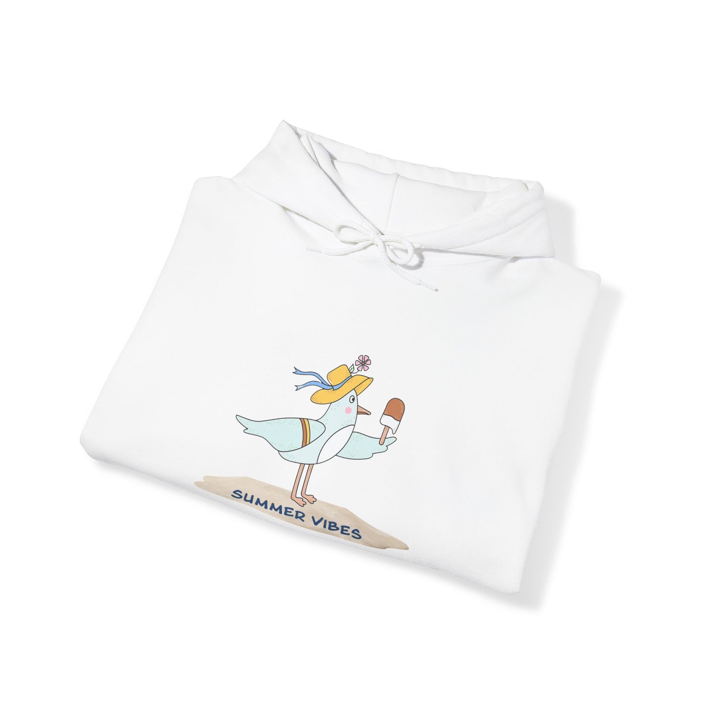 Regal Seagull Summer Vibes. Unisex Hooded Sweatshirt.
