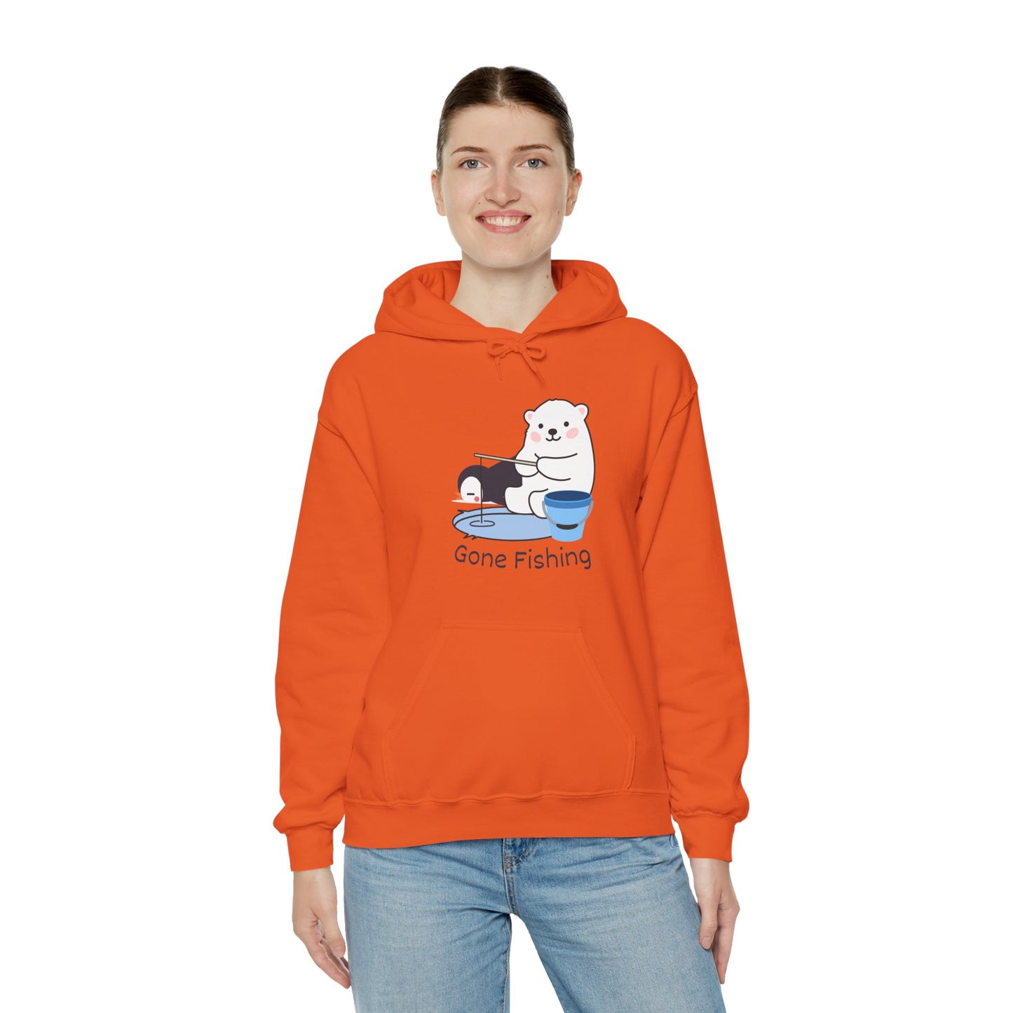 Gone Fishing. Unisex Hooded Sweatshirt.