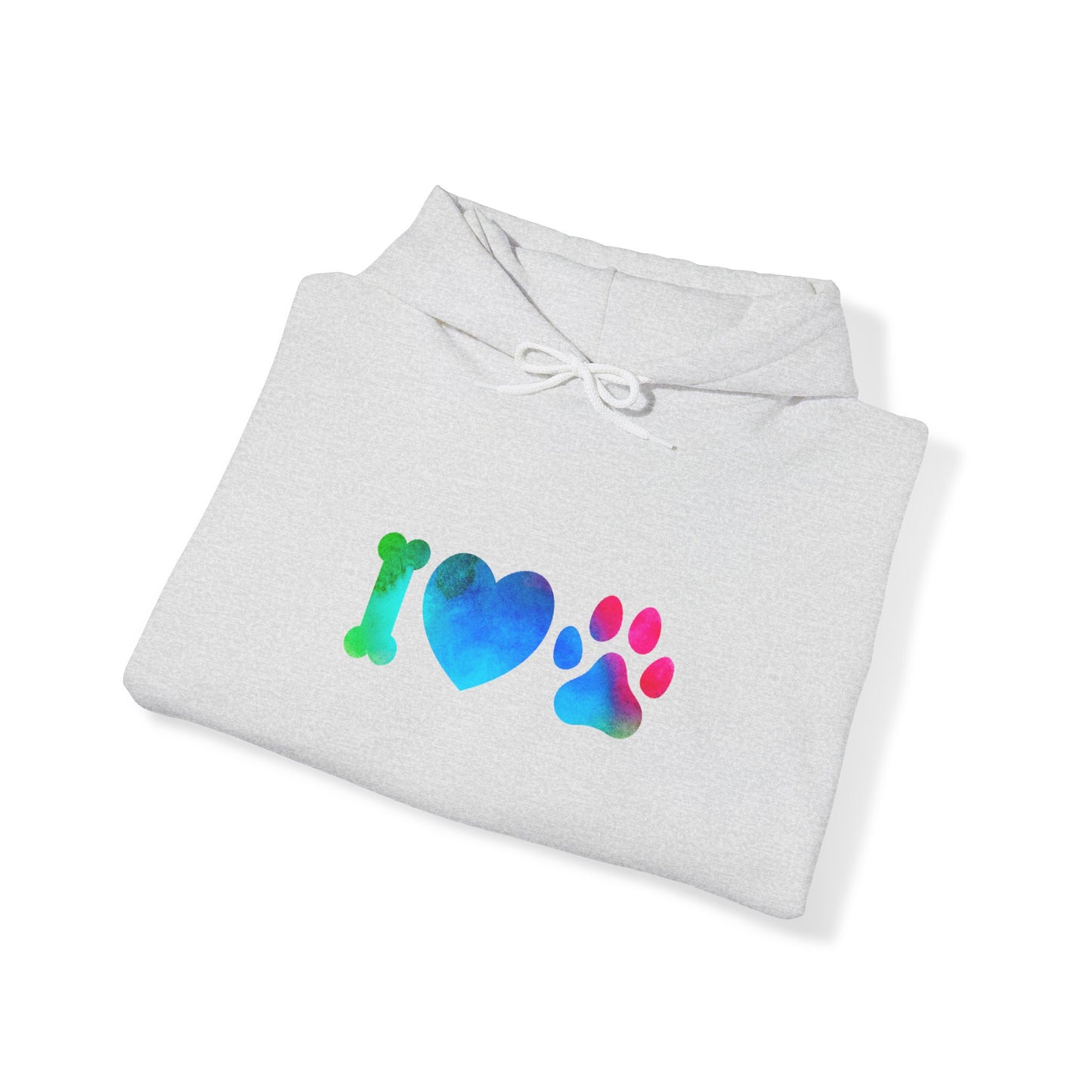 I Heart Paws. Unisex Hooded Sweatshirt.